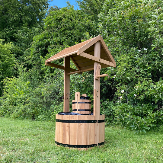 Large Wooden Wishing Well Garden Planters