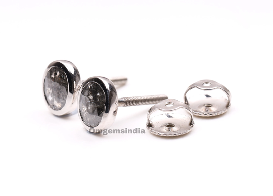 Salt & Pepper Diamond Stud Earrings | Pairs Piercing Jewelry Studs Om0087
