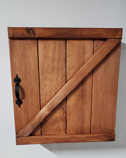 Liquor Cabinet Rustic Farmhouse Solid Wood - Wine Medicine Ready To Hang Wall Mounted Barn Door/Decor