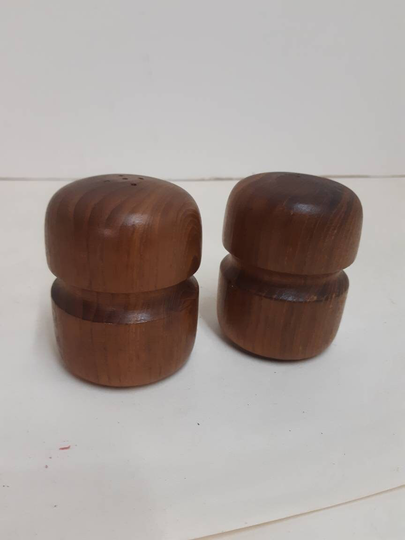 Danish Teak Salt & Pepper Shakers Danish Mid Century Mcm Modern