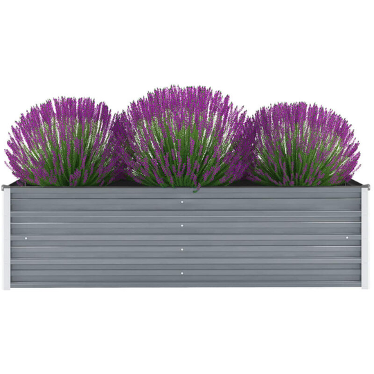 Asupermall - Garden Planter Galvanised Steel 160x40x45 cm Grey
