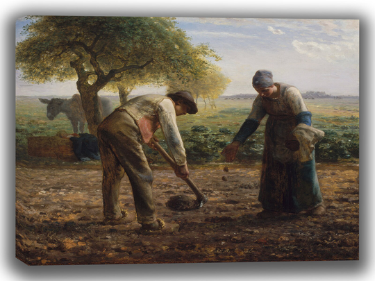 Canvas Art Print Of Jean-François Millet The Potato Planters