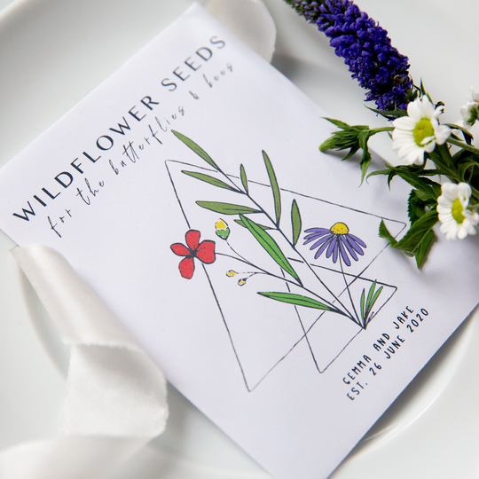 10 Geometric Wildflower Seed Packet Favours