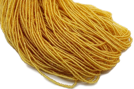 13/0 Czech Seed Beads. Topaz Gold Tranparent, 1/3/5 Hanks Preciosa Ornella Beads, Embroidery Beads, Craft Supply, Jewelry Findings