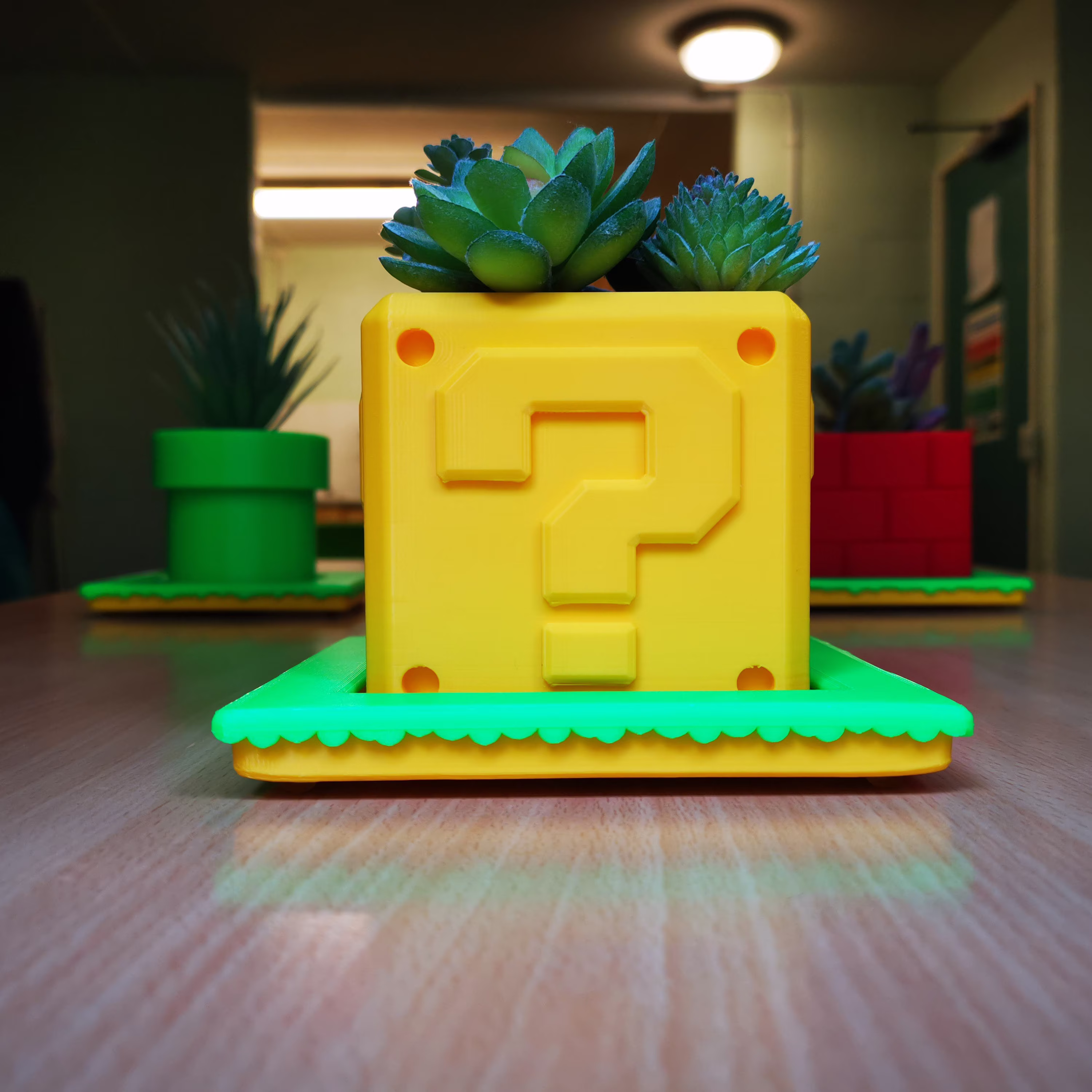 Super Mario Question Block Planter| Flower Pot | Planter Office Decor Home