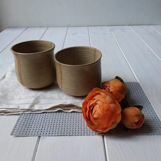 Ceramic Planter, Small Succulent Plant Pot, Modern Pottery Tea Cup, Coffee Mug, Herbal Mug