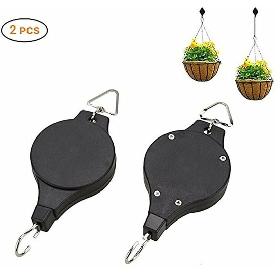 Set of 2 Traffic Light Pulleys Traffic Light Lift Retractable Plant Lift, Flower Basket Hook, Adjustable Hanging Hook, Telescopic Hook, Aviary Plant