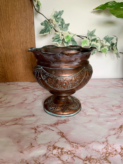 Vintage Copper Plant Pot | Pots Cactus Houseplant Succulent Herb 12cm