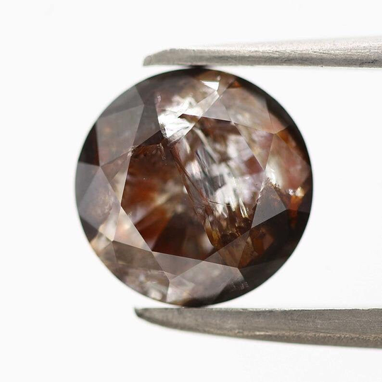 1.60 Ct Natural Salt & Pepper Diamond Round Cut Brown Color For Engagement Ring