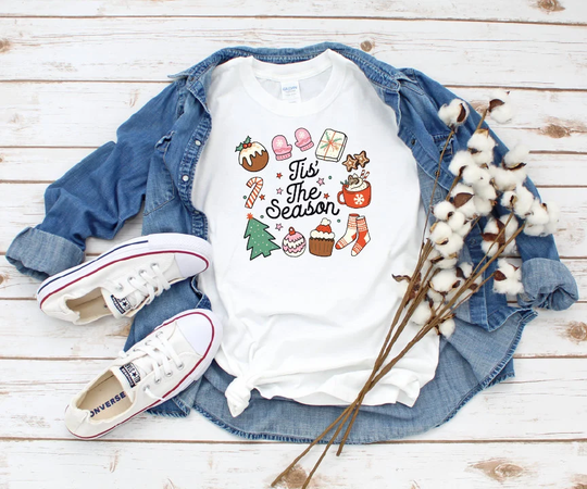 Christmas Tshirt, Tee, Cute Shirt, Holiday Women Men Children Toddler T-Shirt, Tis The Season Top