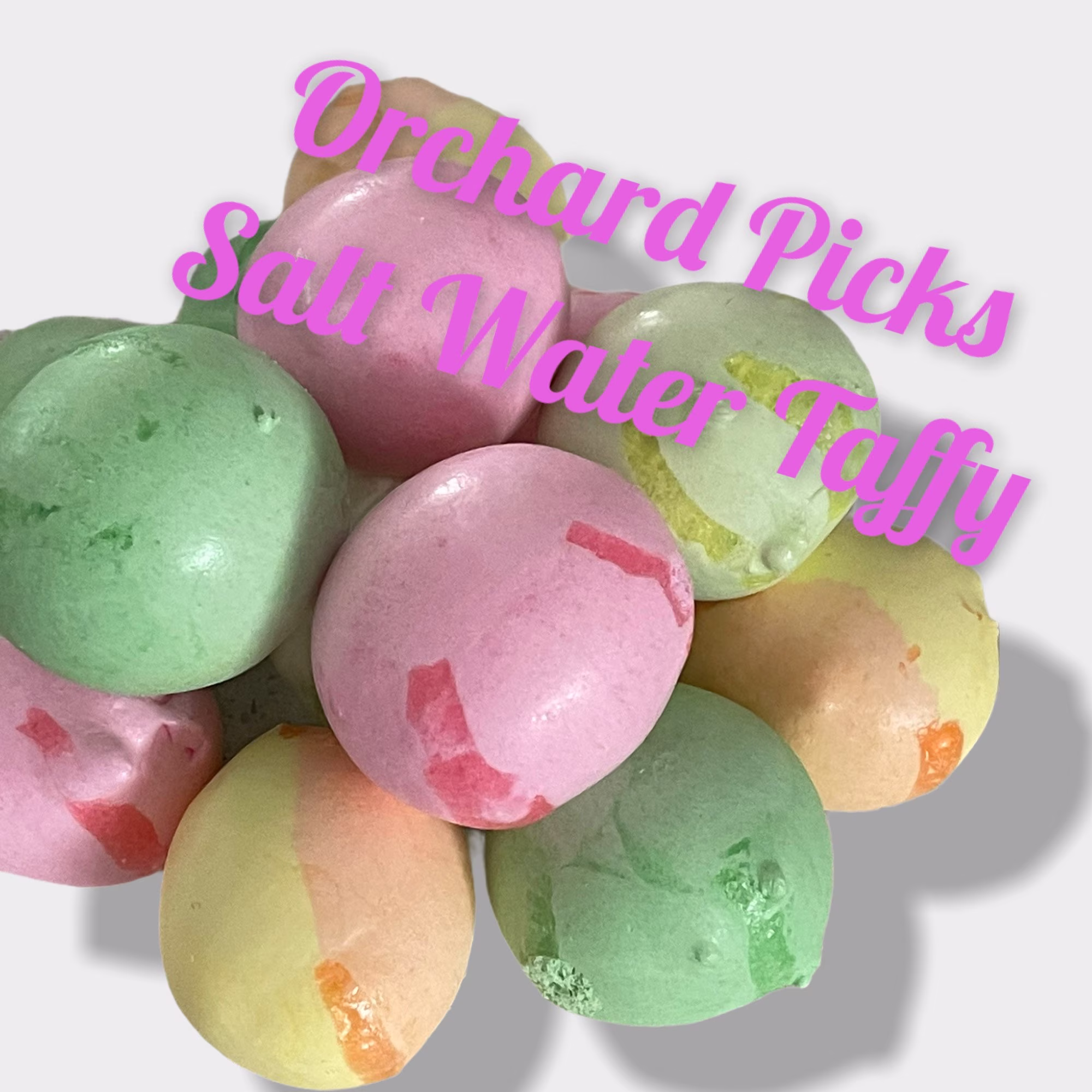 Sci-Fi Foods UK Freeze Dried Candy Salt Water Taffy Town Orchard Picks Assorted Flavours Apple Pear Apricot Cherry Flavour Bag Of Treats Box
