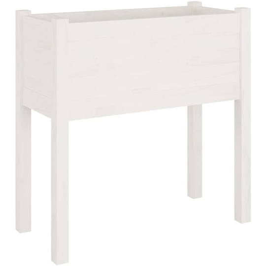 Vidaxl - Garden Planter White 70x31x70 cm Solid Pinewood White