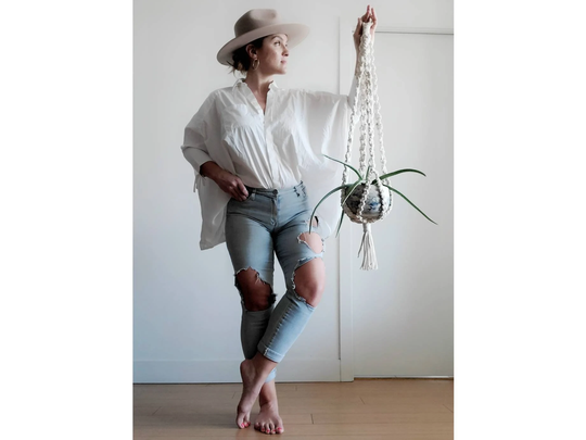 Macrame Plant Hanger/Planter Hanging Double Tier Unique Handmade