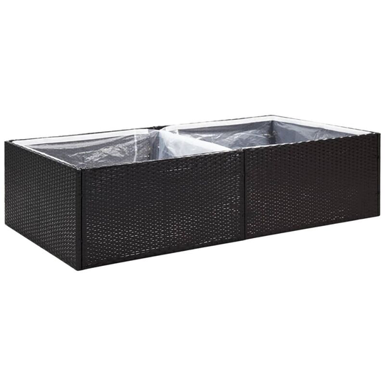 Vidaxl - Garden Planter Black 157x80x40 cm Poly Rattan Black