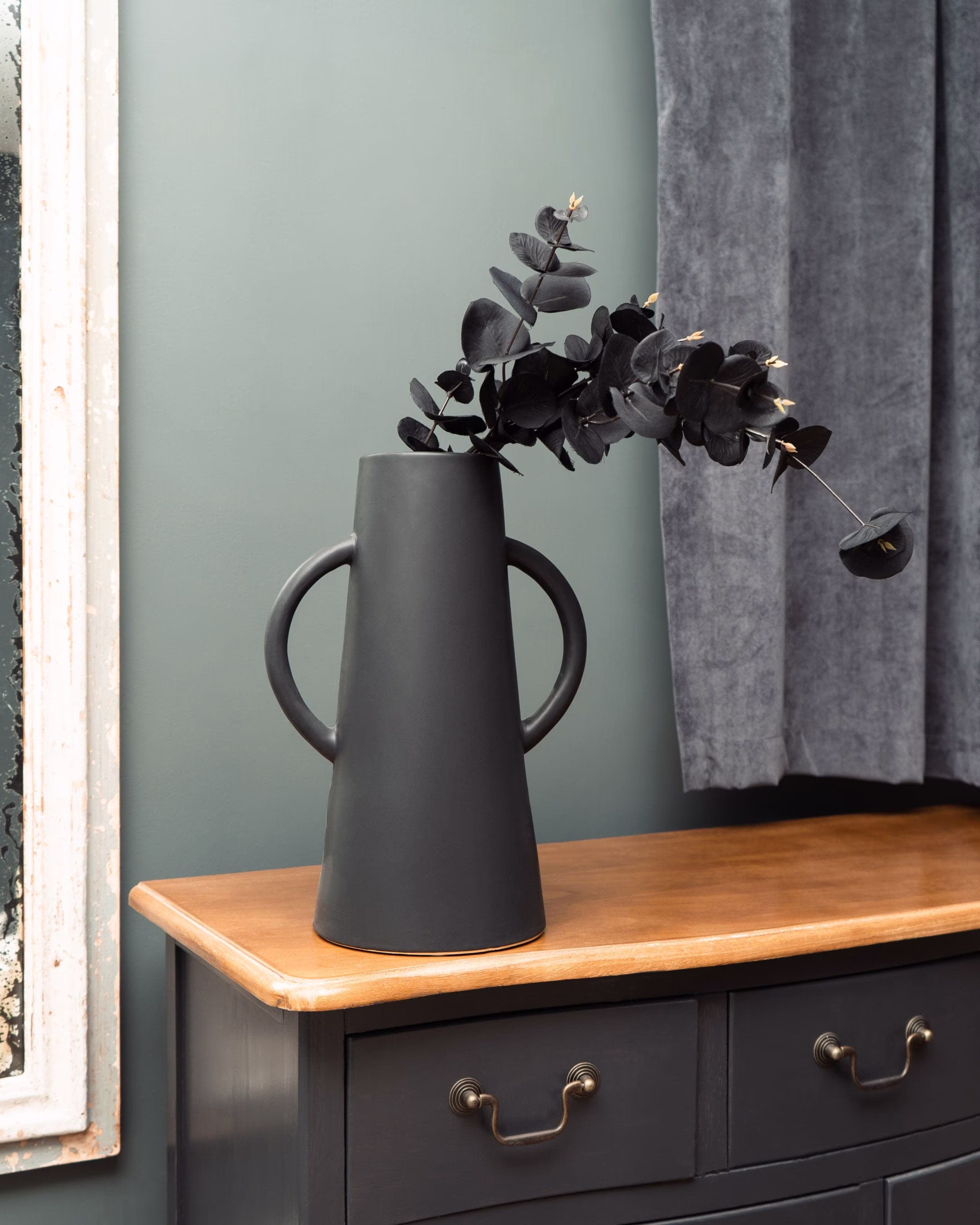 Matte Black Conical Vase