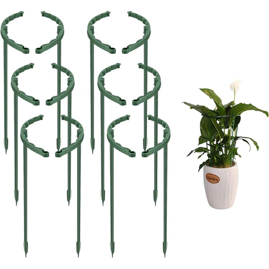 Aougo - 12 Pack Plastic Arched Plant Stakes, Plant Support Stakes, Semi-Circular Plant Stakes, Garden Plant Support, for Flower Plants, Rose, Ortensia