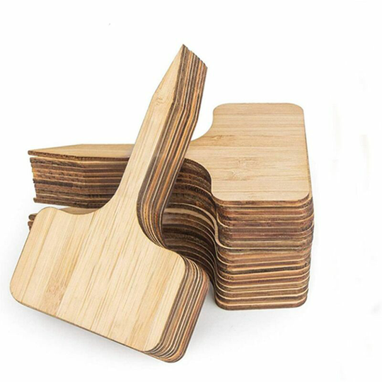 50pcs Bamboo Plant Tags , Plant Tag Tag T-Type Garden Markers for Seed Pot Herbs Vegetable Flowers (6 x 10 cm)