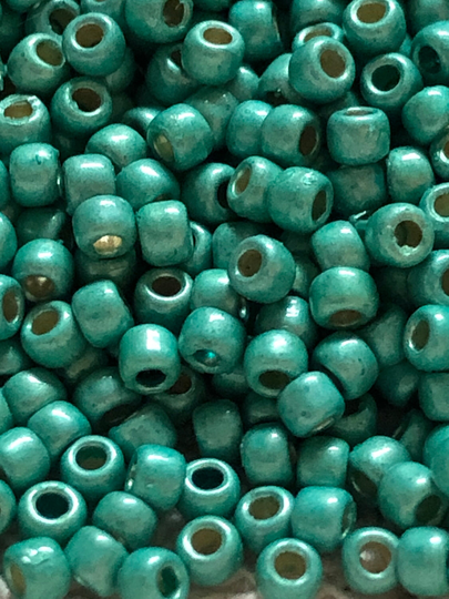 New Toho Round Seed Beads, 11/0, Permafinish - Galvanized Matte Light Teal, | Tr-11-Pf561F, Qty 20 Grams, 2.2mm Beads