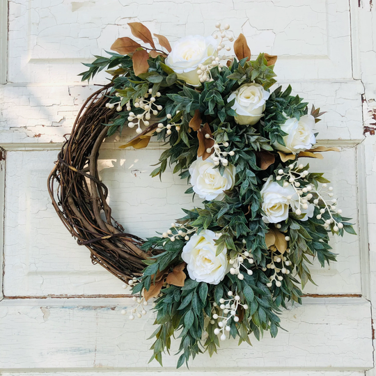 Spring Wreath, Interior Everyday All Season Mantel Late Summer Popular Wreath For Door, Mirror Decor