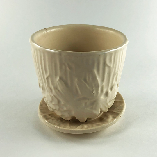 Free Shipping 1940's Mccoy Pottery Dragonfly Flower Pot /Planter With Attached Saucer #111