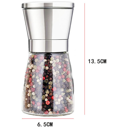 Manual Salt and Pepper Grinder Spice Mills Adjustable Salt and Pepper Shakers 5 Inch Ceramic Spice Grinder