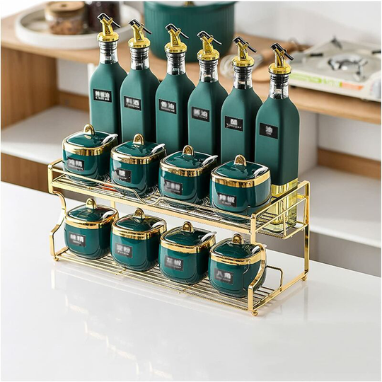 Readcly - Spice Pors Seasoning Bottle Set with Label spice jars Small Jars Light Kitchen Ceramic Prestige Ceramic Soy Sauce Box Sauce Bottle