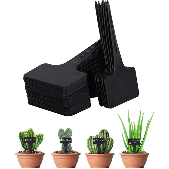 Osqi - 100Pcs Plant Labels Waterproof Garden Labels, T-Type Plastic Plant Labels Seedling Labels, Plant Labels for Flower Vegetable Seed Garden 6 x