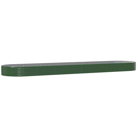 Garden Planter Powder-coated Steel 600x140x36 cm Green Vidaxl Green