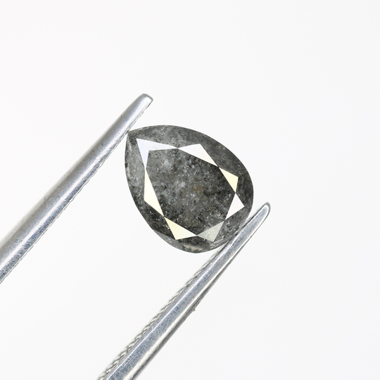 Pear Salt & Pepper Diamond Ring 0.88Ct 6.8 X 5.1mm Natural Loose