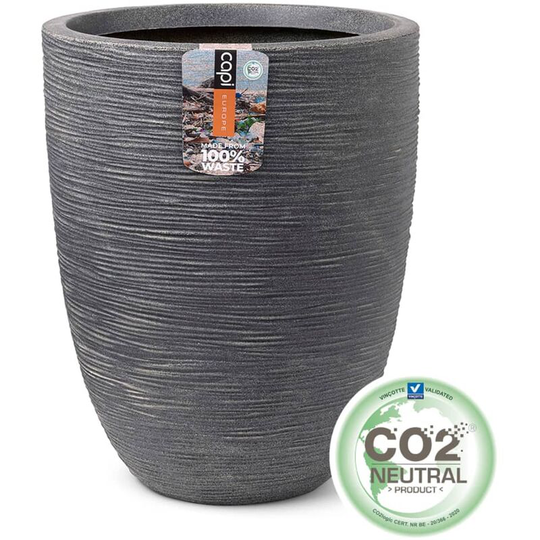 Capi - Elegant Vase Low Waste Rib 34x46 cm Grey Grey