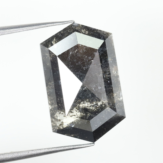 4.72 Ct, Salt & Pepper Diamond, Hexagon Natural Loose Cut, Gifts, Jewelry, Diamond Ring, On6-135