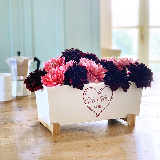 Personalised Enamel Heart Planter