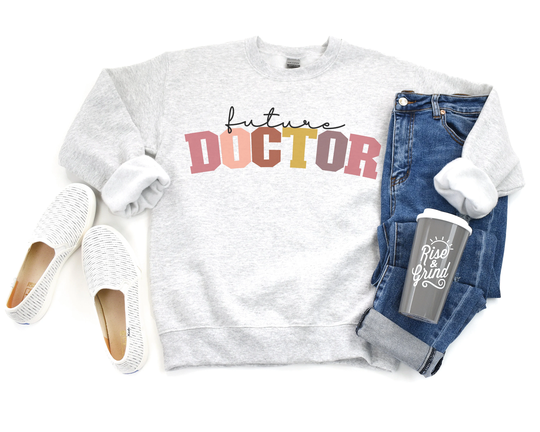 Doctor in Training Sweatshirt - Future Retro Medical Student Md New To Be Clinicals Unisex Crewneck