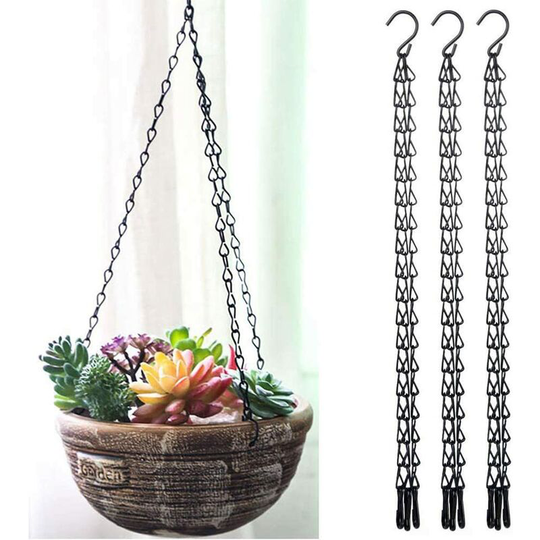 Litzee - Hanging Basket Chains, Hanging Basket Chains Hanging Chain Hook Metal Chain for Flower Pots, Planters, Bird Cage, Lanterns and Ornaments