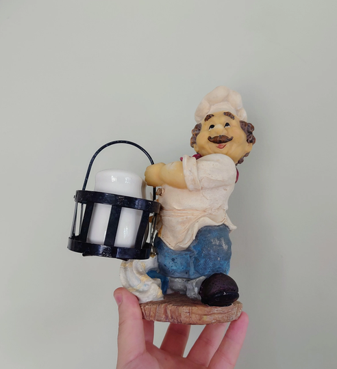 Vintage Novelty Cruets Chief With Salt & Pepper Stand Kitsch Kitchen Décor Shakers Salts Cooking
