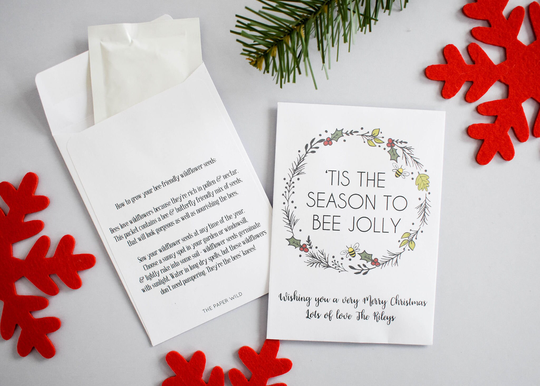 10 Wildflower Bee Jolly Christmas Seed Packets