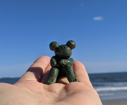Ceramic Green Froggie, Garden Decor, Indoor Planter Kawaii Home Cute