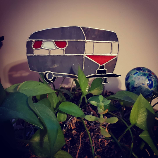 Stained Glass Camper Garden/Plant Stake