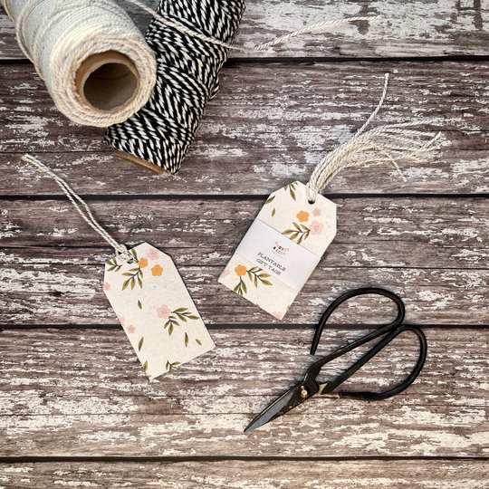 Flower Pattern Plantable Seed Gift Tags, Wildflower Tags