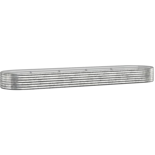 Garden Planter Powder-coated Steel 396x100x36 cm Silver Vidaxl Silver
