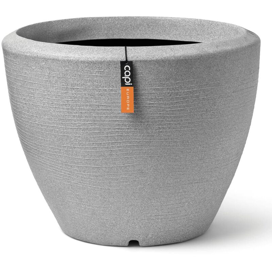 Plant Vase Arc Granite Tapered Low 48x35 cm Ivory Capi - Grey