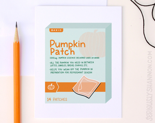 Pumpkin Patch Card, Funny Season Card, Thanksgiving Happy Halloween, Halloween Card A2 Greeting