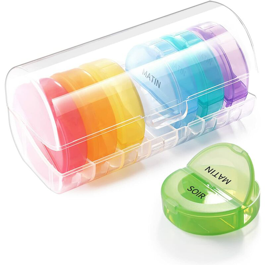 Weekly Pill Organizer Morning and Evening, Large 7 Day Medicine Pill Organizers