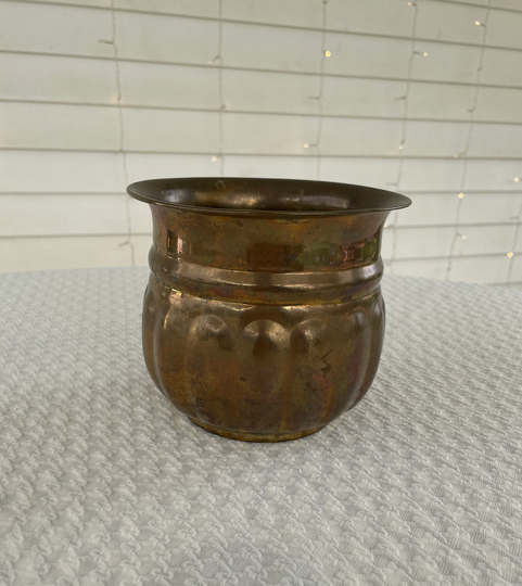 Vintage Brass Rustic Indoor Planter, Planters, Copper Containers, Gold Planters