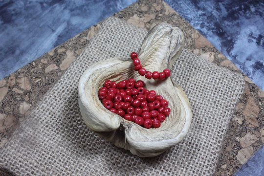 6/0 Bake Painted Burgundy Red Seed Bead Irregular | 10G | B0064, Red Glass Bead, Irregular Form Seed Beads, Dark Bead