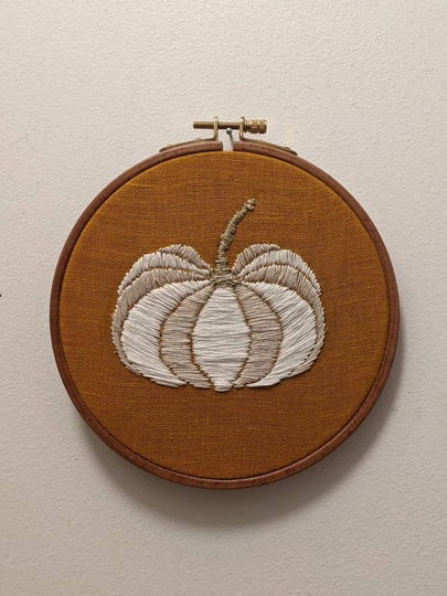 Pumpkin Season // Hand Stitched Embroidery Art Halloween Gift Idea