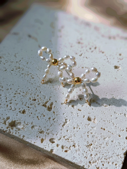 Freshwater Seed Pearl Bowknot Studs/White Studs/Pearl Earring Studs/Gift For Women/Mother's Day Gift/