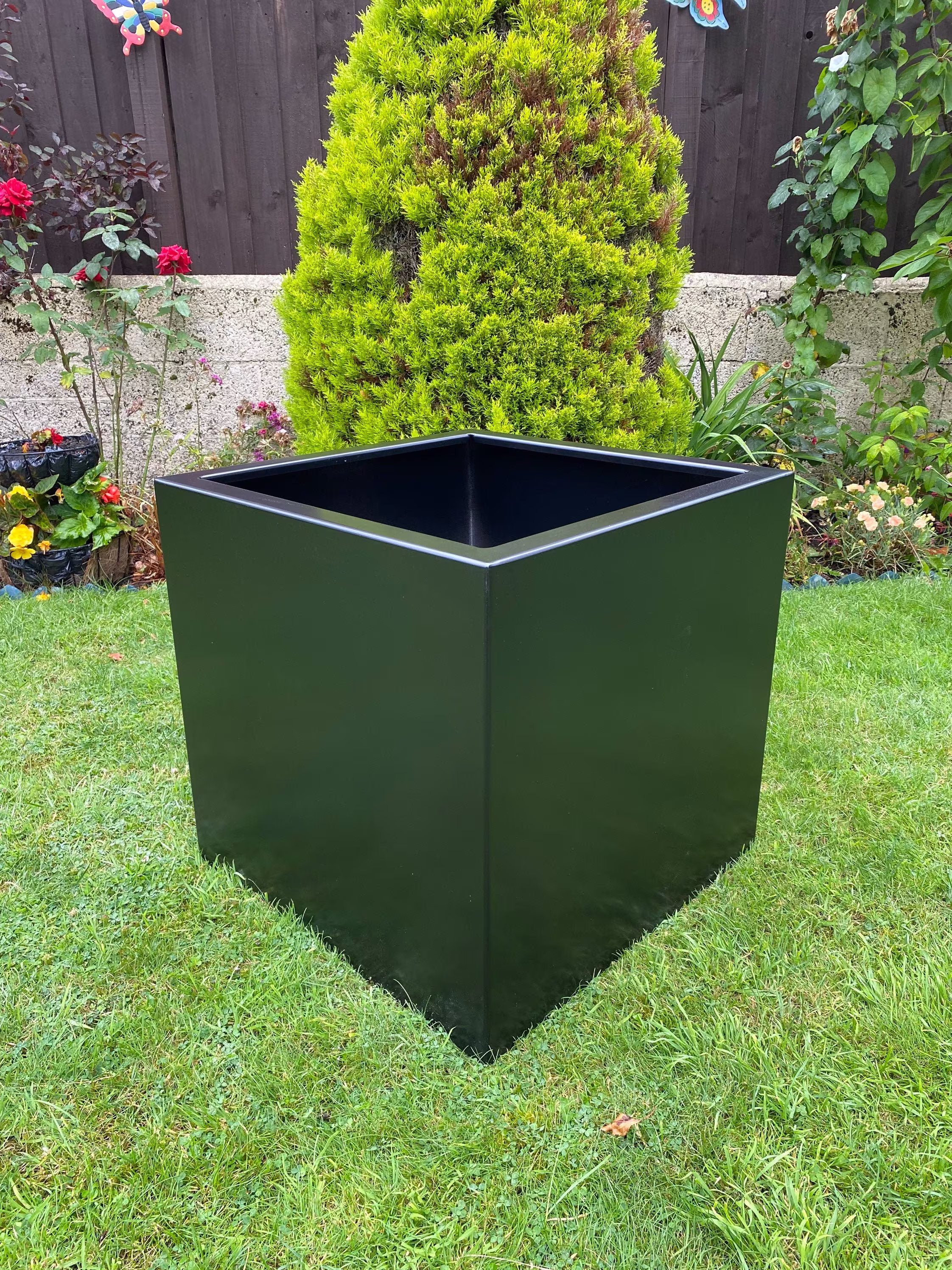 Black Square Aluminium Outdoor/Indoor Garden Planter