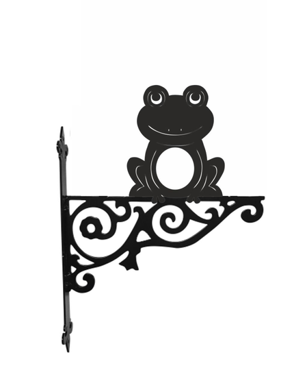 Cartoon Frog Ornamental Hanging Bracket - Contemporary Basket Wall Mounted Decorative Garden Black