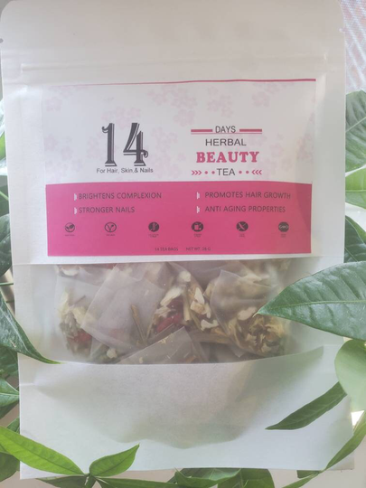 14 Day Herbal Hair, Skin, & Nails Tea Blend, Stronger Nail, Brightens Complexion, Promotes Hair Growth, Anti-Aging Properties, Hair Growth
